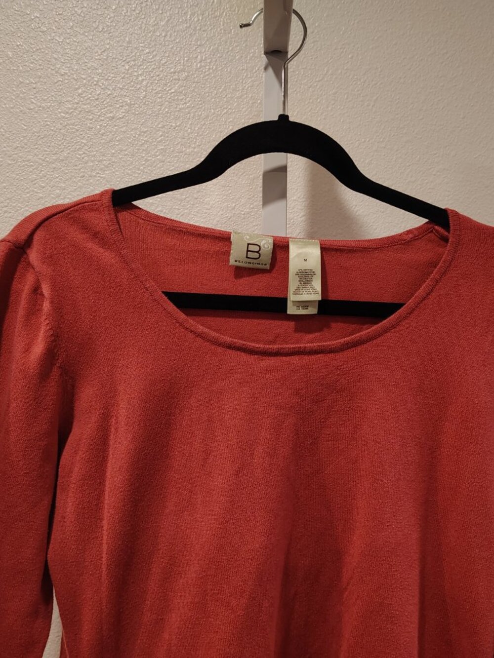 Belongings Women's Top Size Medium Lace Trim Scoop Neck Pink - Picture 3 of 11